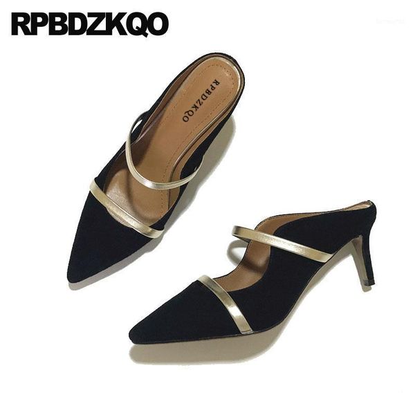 

dress shoes black autumn size 33 suede 3 inch pumps sheepskin women scarpin ladies pointed toe 2021 stiletto runway high heels metal1