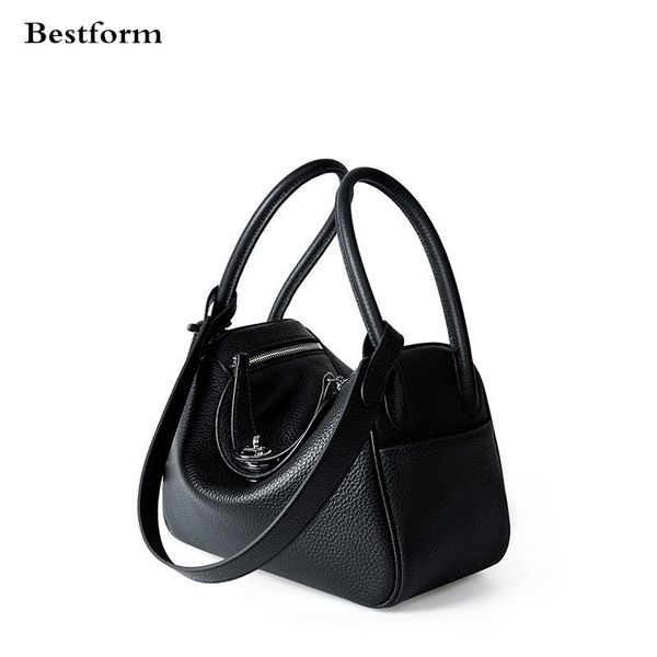 

cross body high-end genuine leather women basket bag litchi pattern one shoulder lady pillow bags