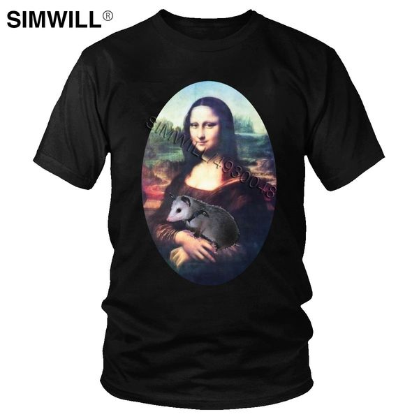 

funny mona lisa possum men's vintage short sleeved tees deleas opossum marsupial oversized sport hooded sweatshirt hoodie men t shirt