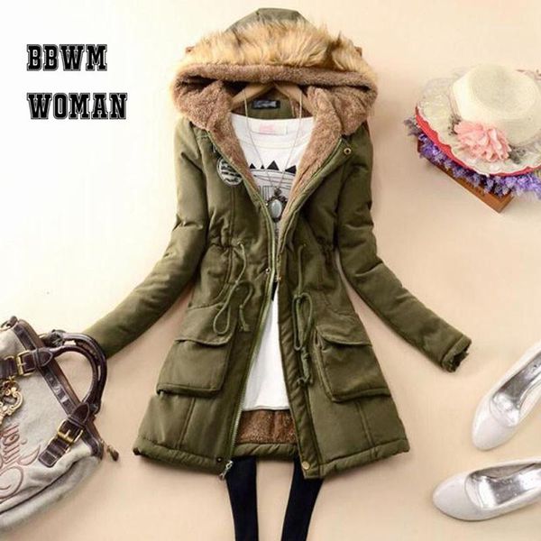 

winter 8 color can choose women parkas 2019 lining with villus black army green female jacket zo16891, Tan;black