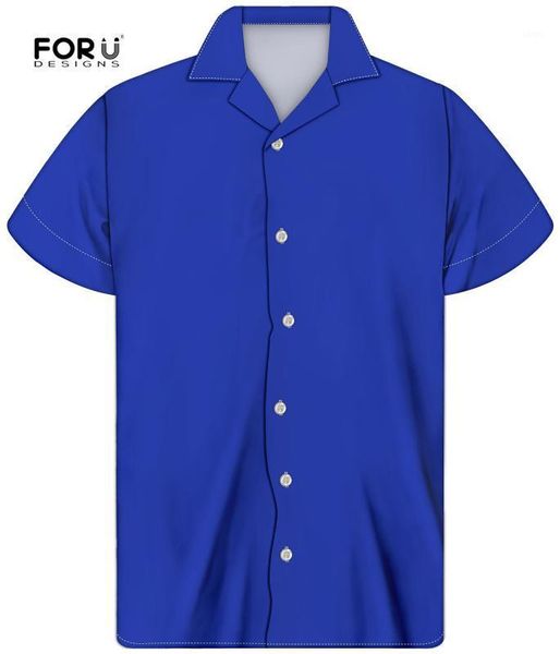 

forudesigns blue black solid color hawaiian beach tee men button down very loud shorts shirts male holiday chemise1, White;black