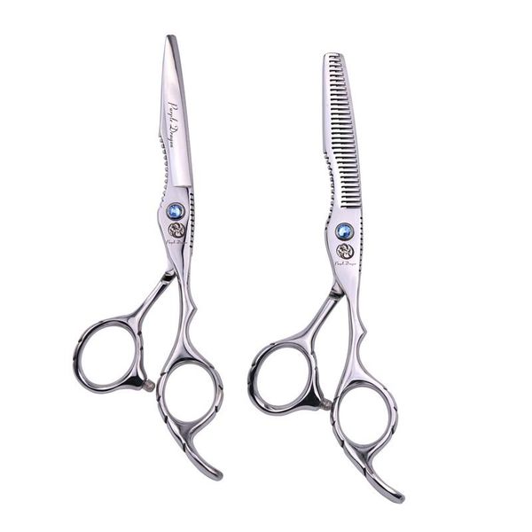 

hair scissors purple dragon 6 inch silver professional barber salon tools cutting & thinning shears set hairdressing