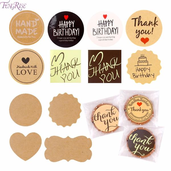 

fengrise cake baking label sticker thank you stickers seal label diy kraft paper handmade sticker christmas halloween decoration jllxey