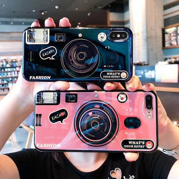 

for iphone 12 11 pro xs max xr 8 7 6 plus mobile phone bracket fashion cases anti-fall laser electroplate designer phone case