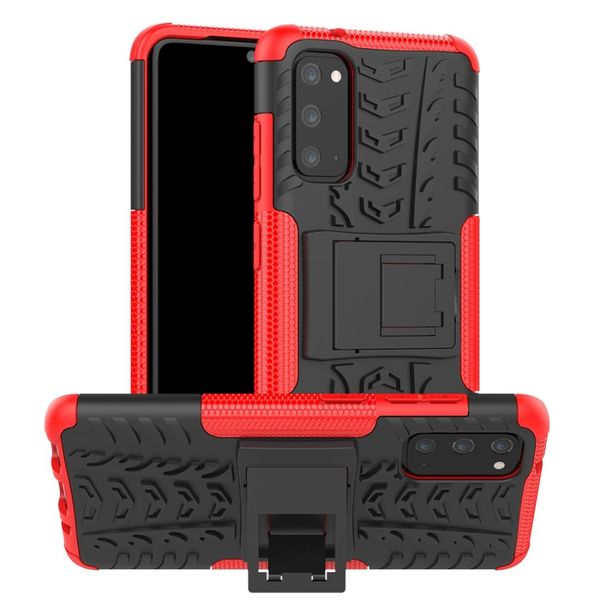 

for galaxy s20 tire texture shockproof tpupc protective case with holder