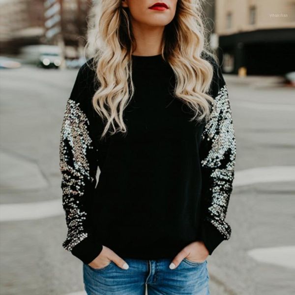 

plus size blouses for women sequined long sleeve casual polka dot stitching blouse 2020 autumn large size female shirts1, White