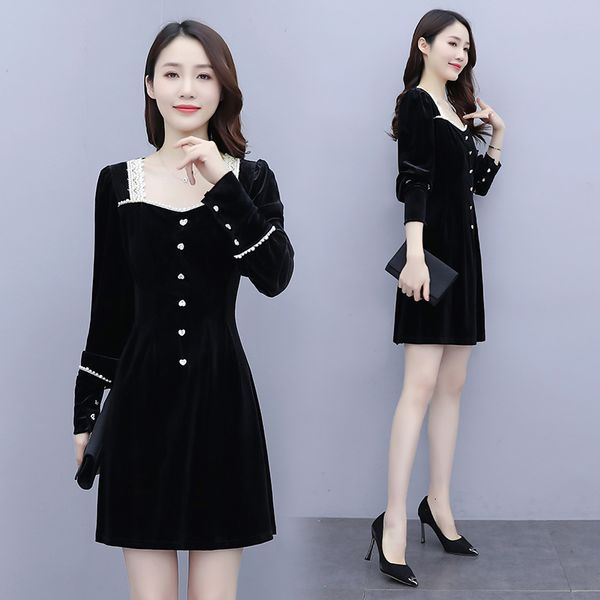 

black designer plus size dressed in fat woman wear 2021 spring long mini dresses m2af, Black;gray