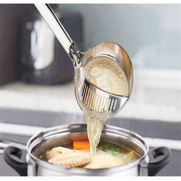 

1 pcs kitchen accessories removable stainless steel pot soup spoon double colander set kitchenware creative gadgets