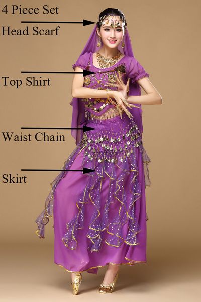

4pcs/set women belly dancing costumes oriental belly dance dress bollywood costumes indian bellydance suit stage clothing, Black;red