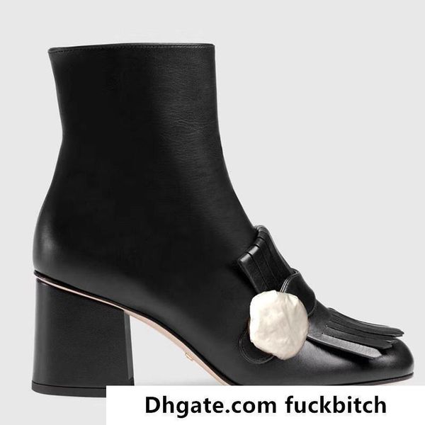 

ladies short boots 100% cowhide classic designer luxury women shoes leather high-heeled women boots metal buckles zipper fashion boots 35-41, Black