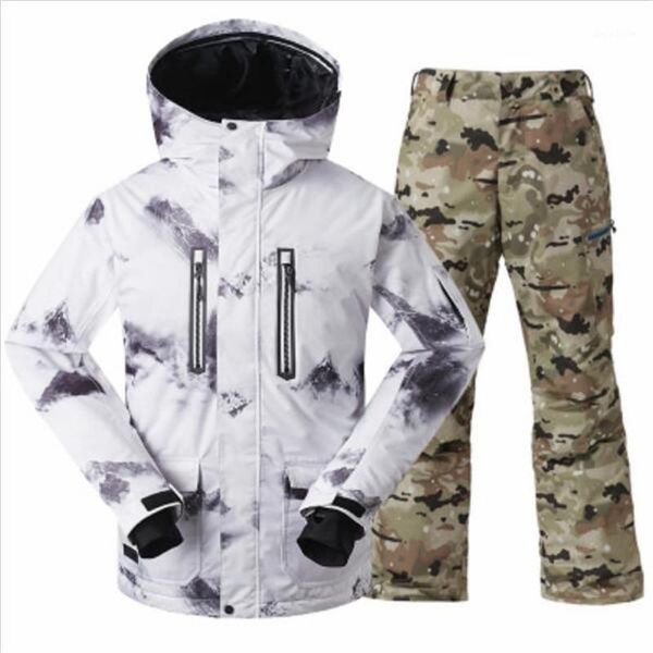 

skiing jackets ski jacket+pant thicken,2021 man suit windproof waterproof outdoor wear camping riding super warm1