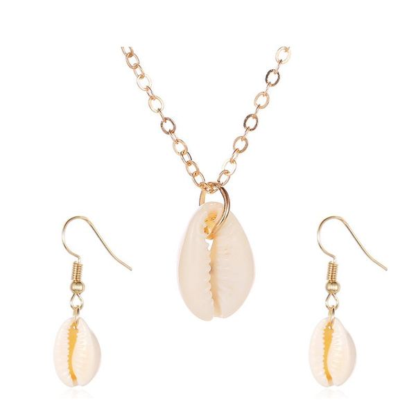 

new design bohemia shell necklace set for women girls 2019 fashion shell necklace female jewelry set gifts swy bbyaqg bdehome, Silver