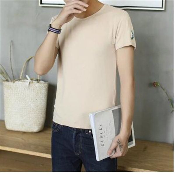 

new arrival 100%c otton short sleeve men shirt cool o-neck t male clothing gi01pz rvoc, White