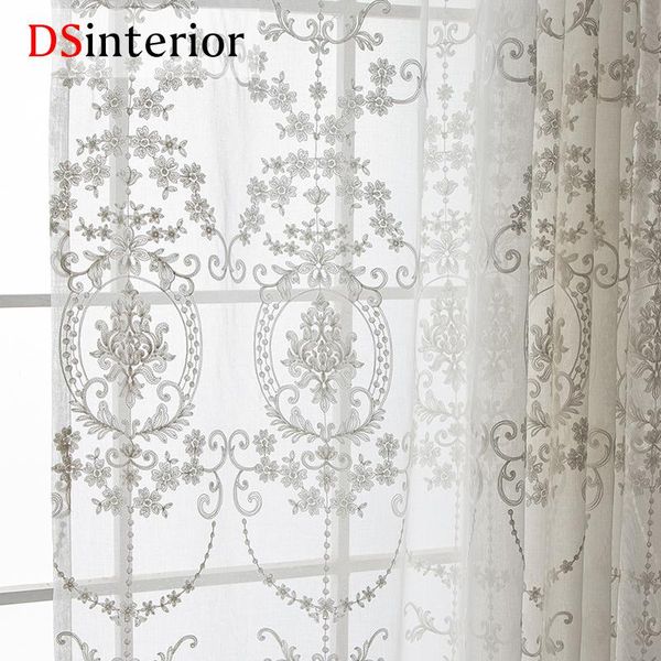 

dsinterior white embroidered curtains sheer curtains for living room window