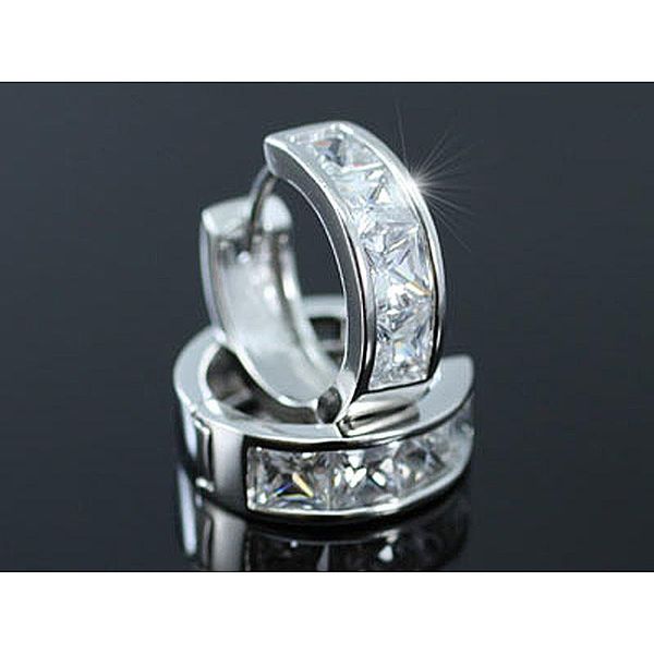 

hoop & huggie peacock star 1.5 carat clear white, multi-color, cz cubic zirconia earrings cse031, Golden;silver