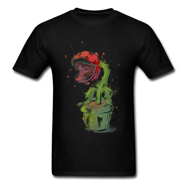 

2018 piranha plant watercolor men's t shirt short sleeve unique design cartoon tees brand customized sport hooded sweatshirt hoodie