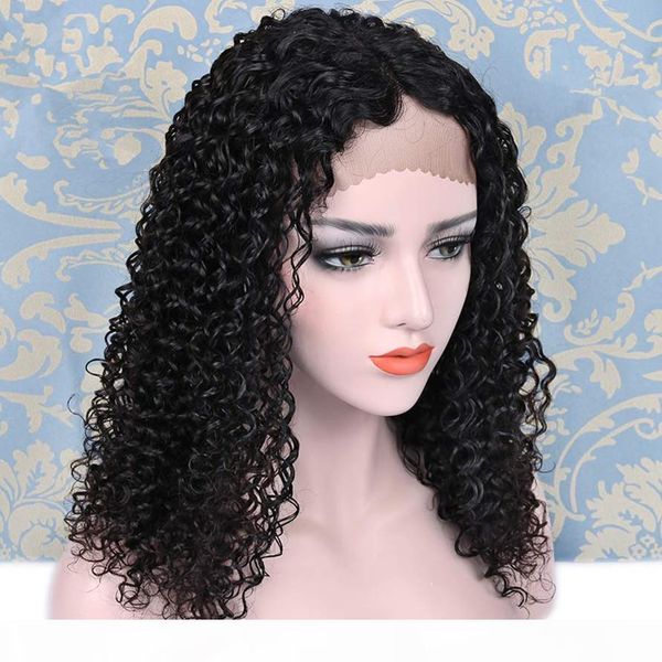 

glueless 360 lace frontal human hair wigs with pre plucked baby hair brazilian loose deep curly wig 16" 130% density lace frontal, Black;brown