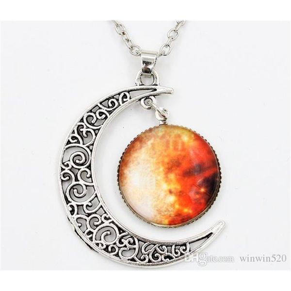 

universe gemstone space new outer vintage starry moon pendant necklacespybx