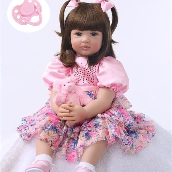 

24" silicone reborn toddler baby doll toys 60cm princess girl like alive bebe girls brinquedos limited collection birthday gift 1011 10