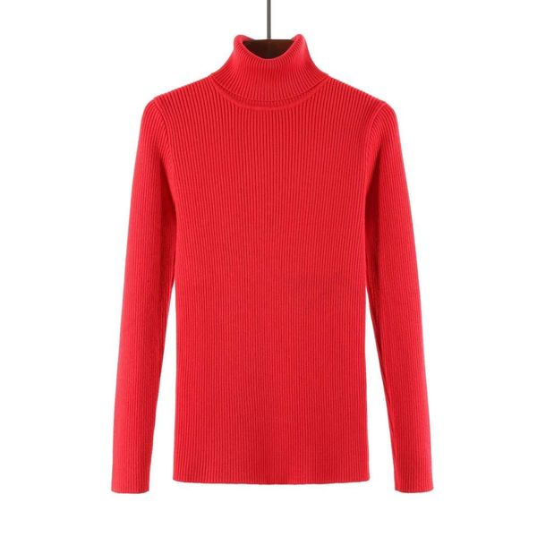 

fashion korean turtleneck base shirt women casual knitted slim sweater8uy, Black