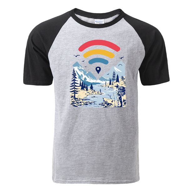 

fashion internet explore print raglan summer casual hiking travel harajuku tshirt sport hooded sweatshirt hoodie men t shirt