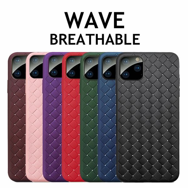 

breathable mesh phone case for iphone 12 mini 11 pro max case xs 7 8 plus weaving grid cover for coque iphone 11 x xr silicone shell