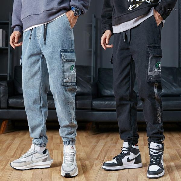 

men's jeans boutique men's loose spring and autumn harlem overalls1, Blue