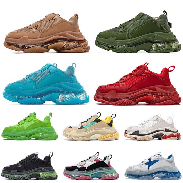 

paris triple s casual outdoor shoes luxury designer platform crystal bottom sneakers for men women vintage tennis trainers sports jogging wa