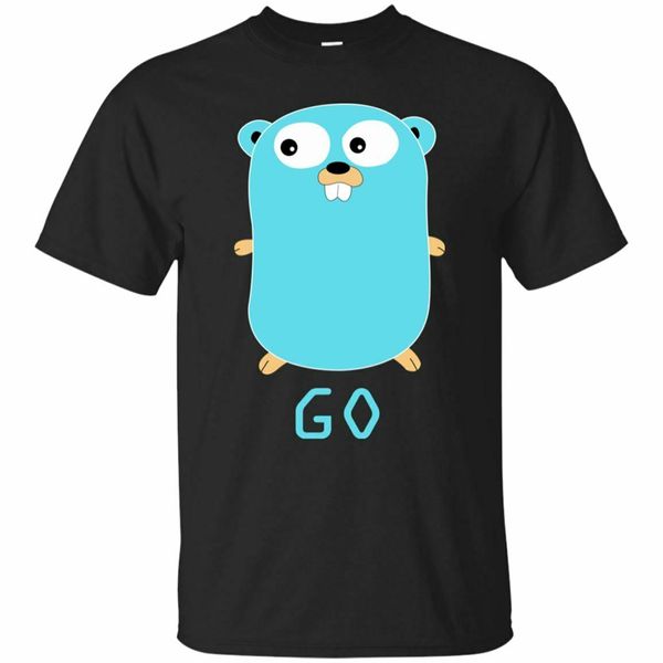 

softstyle go golang blue logo mascot gopher black t-shirt for men, s-3xl gym tee shirt sport hooded sweatshirt hoodie