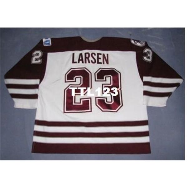 

real men real full embroidery ahl hershey bears 100% embroidery custom 23 brad larsen hockey jersey or custom any name or number jersey, Black