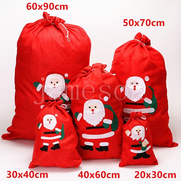 Titulares presente de doces Toy Red Xmas Tree meia do boneco de neve do floco de neve Natal Suprimentos cordão Christmas Gift Bag DB055
