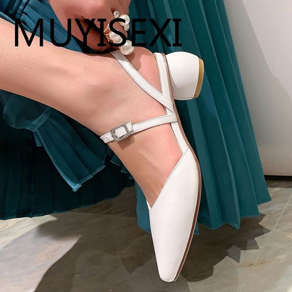 

women high heel shoes slingbacks pumps lady pointed toe work office shoes 4cm round heel white yellow beige lli05 muyisexi, Black