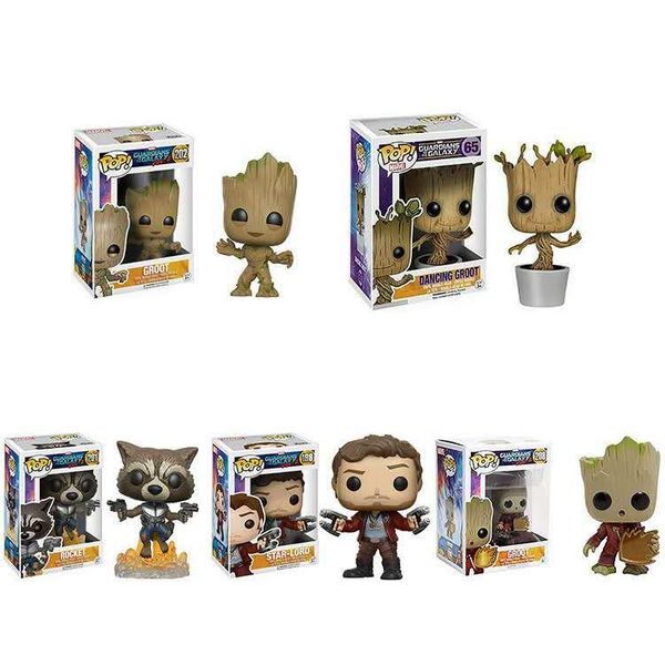 

funko pop guardians of the galaxy 2 star lord tree man groot raccoon figure decoration keychain