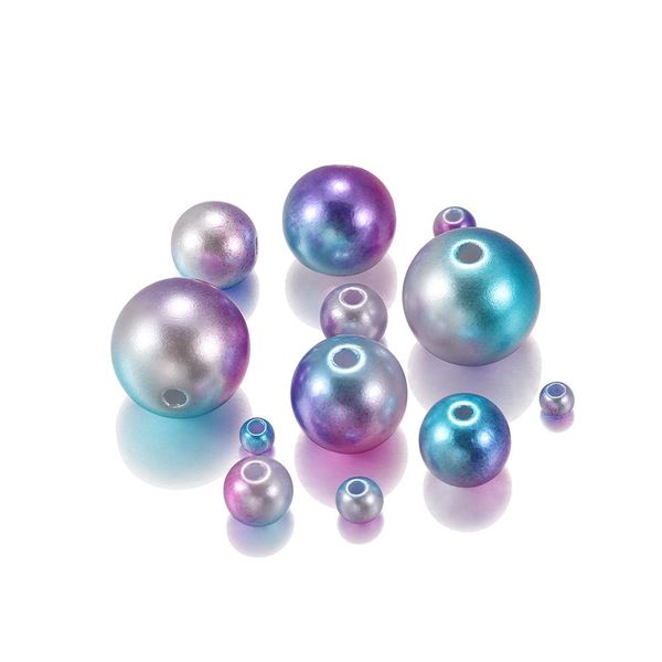 

multi size mixed 3 12mm straight hole acrylic imitation pearl rainbow color plastic abs beads diy for jewelry making accessories h jllaqv