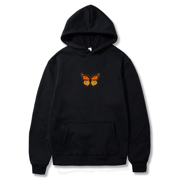 

sweatshirts hooded butterfly printing hoodies new 2020 student's fashion kpop hiphop woman man unime sweatshirt hoodies 1014, Black