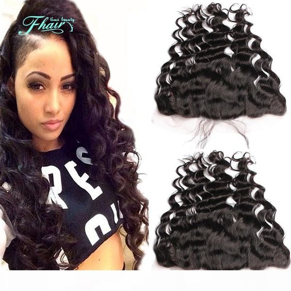 

13x4"inch length hair lace frontal closure malaysian hair full lace frontal closure loose wave lace frontals with baby hair bleached kn, Black;brown