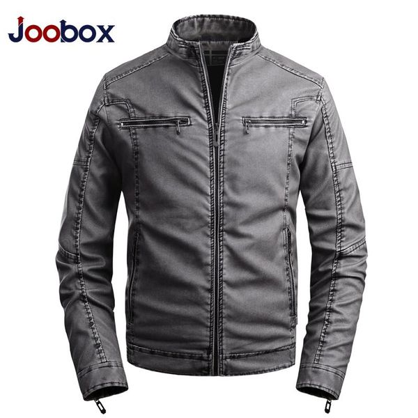 

men spring new motorcycle causal vintage leather jacket coat men autumn outfit fashion biker pocket design pu leather jacket, Black