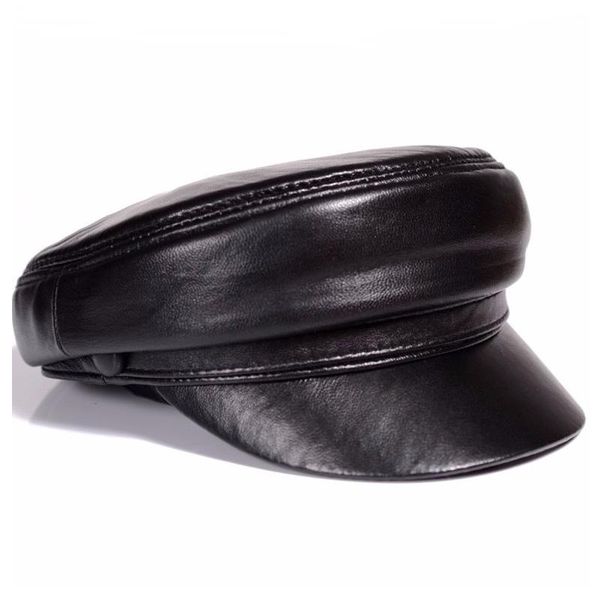 

brand new 2021 spring/winter 54-60 cm balck genuine leather windproof baseball caps man/woman duckbill gorras, Blue;gray