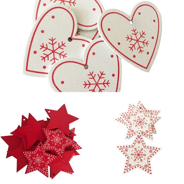 

5cm year 10pcs natural wood 2021 new christmas tree ornaments pendants hanging gifts xmas diy noel home decoration navidad decor