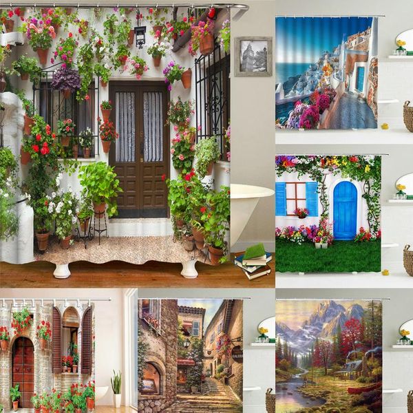 

сад цветы декорации душевые шторы для ванной занавес водонепроницаемый ваната главная декор моющаяся ткань ванная sqccfh