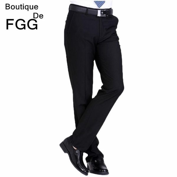 

men's suits & blazers size 40 brand easy care office workwear black men pants business for straight trousers groom man wedding, White;black