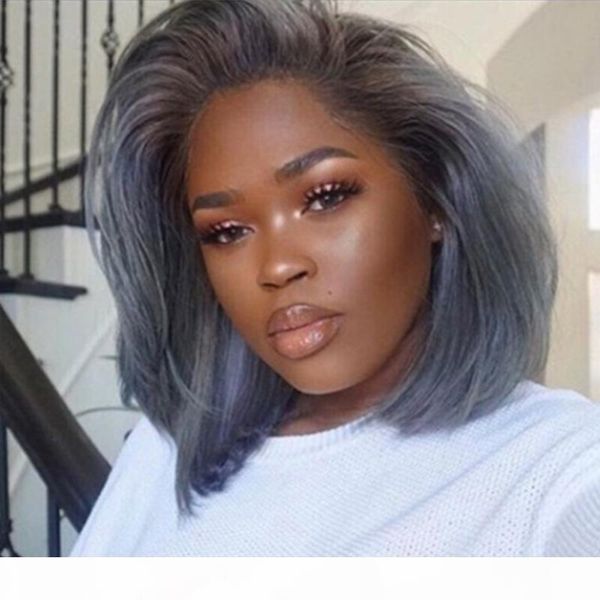 

front human hair wigs with baby hair pre plucked brazilian remy hair full end straight short bob wig for black women, Black;brown