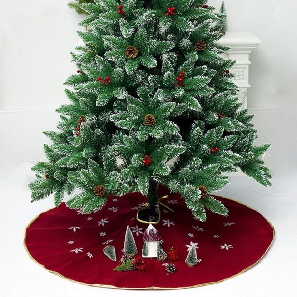 

red white christmas tree skirt carpet party ornaments christmas decoration for home non-woven xmas tree skirt aprons1