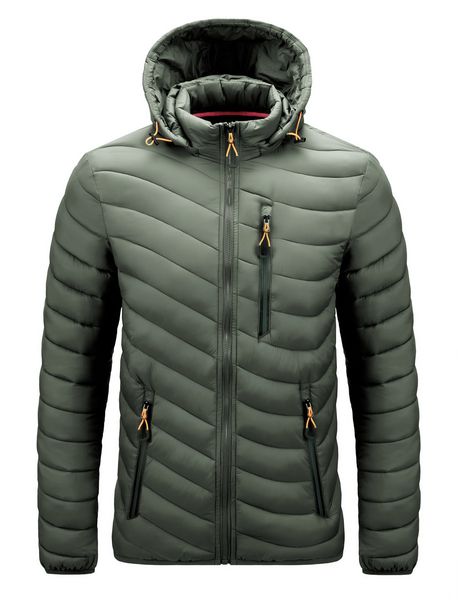 

hat detachable winter parka men windbreak thick warm windproof coats male military hooded jackets men's overcoat zipper pocket kg-145, Black