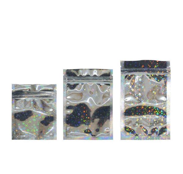 

resealable smell proof bags foil pouch bags flat mylar bag for party favor food storage holographic color with glitter sqcuog bdenet