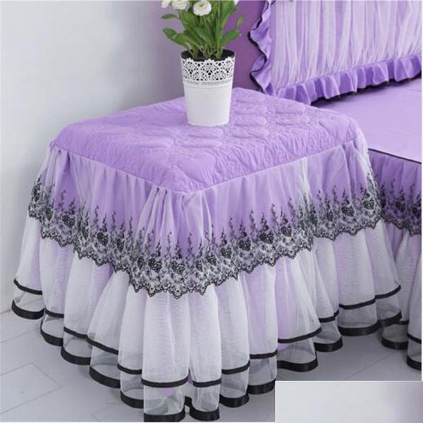 

decorative thickend cotton lace edge table dust cover 50x60cm bedside tablecloth multifunctional princess qyldyo bdesybag
