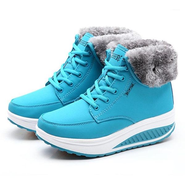 

2020 new women boots platform women shoes plush warm snow boots female winter sneakers booties1, Black