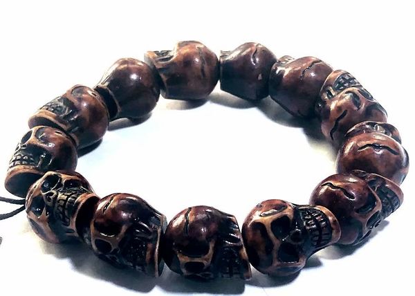 

gothic skeleton men's vintage skull bracelet, Black