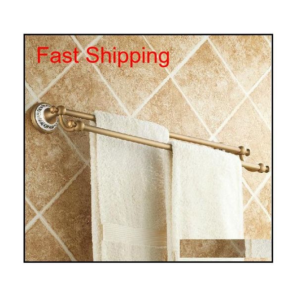 

classic antique brass bathroom towel holder dual towel bar h qylpma bdesports