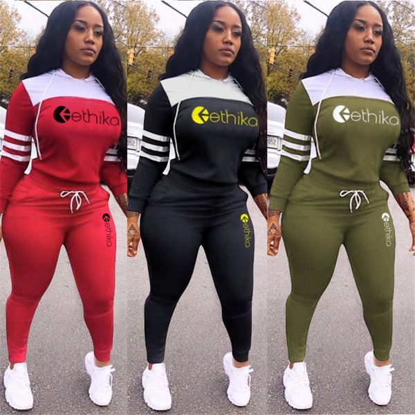 

women designer tracksuit sets long sleeve hooded hoodies and legging pants two piece outfit brand letters sweatshirts trousers suit d102104, White